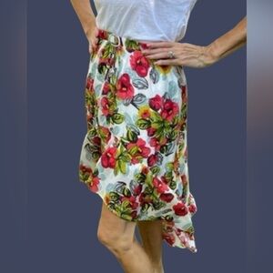 Olsenboye high low flower skirt with ruffled hem